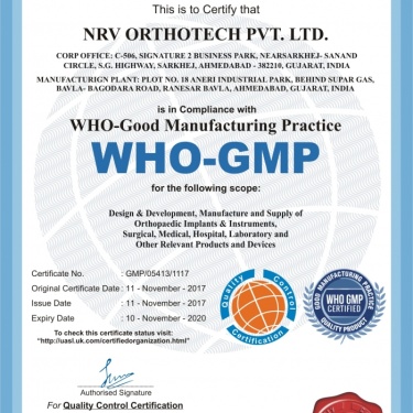 WHO-GMP Certificate