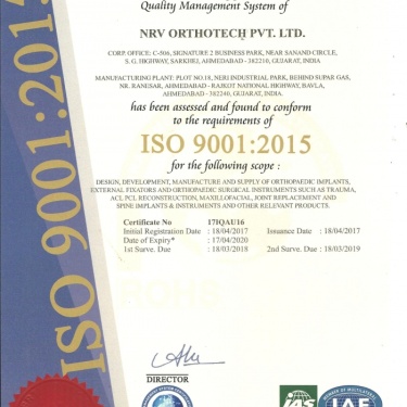 ISO 9001 : 2015 Certificate